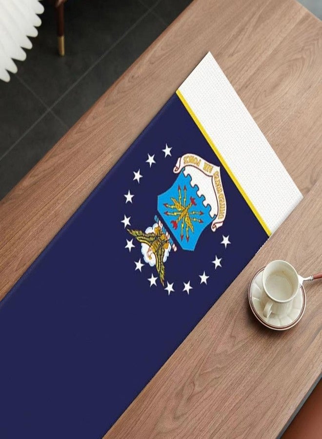 DodelyGz Patriotic Military US Air Force Table Runner,Memorial Day Independence Day Veterans Day Military USAF Theme Tablecloth Kitchen Dining Table Linen for Indoor Outdoor Home Party Decor 13 x 72 Inch - Image 3
